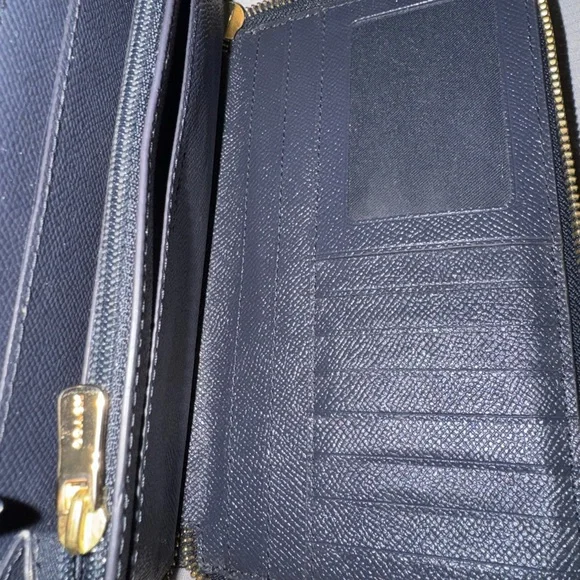 Coach Dark Blue Leather Zip Wallet - Picture 6 of 17